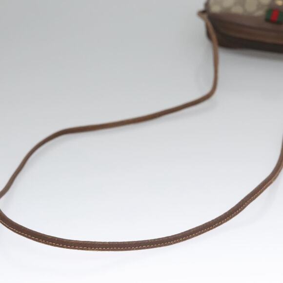 GUCCI GG Supreme Web Sherry Line Shoulder Bag Pvc Beige Red - Picture 7 of 16